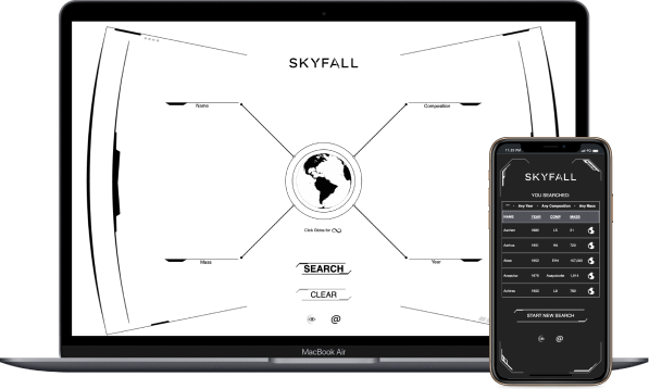 View of skyfall project on macbook and iphone devices